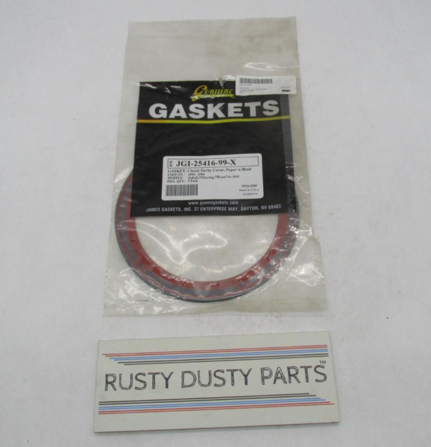 Lot of 2 Harley James Clutch Derby Cover Gaskets Paper w/ Bead JGI-25416-99-X