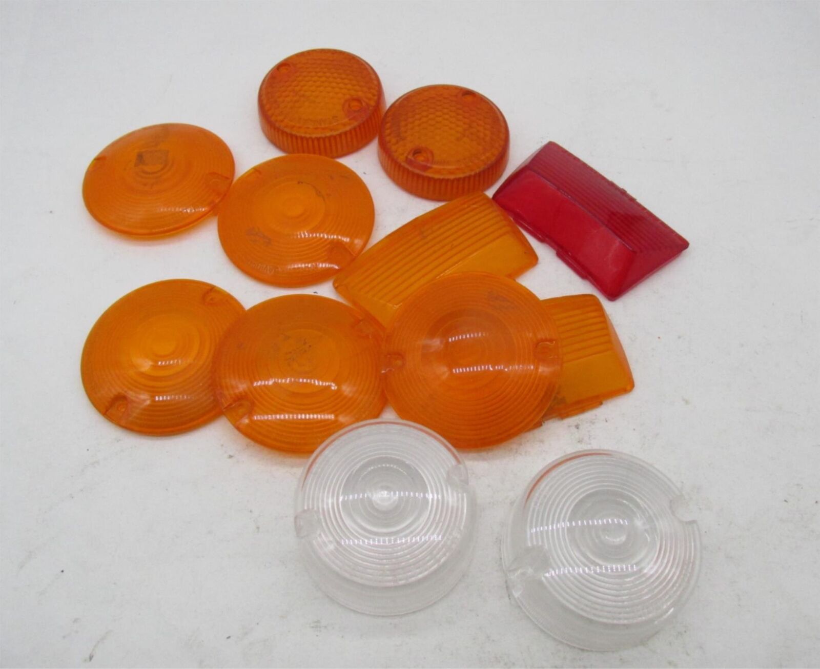Large Mixed Lot of Harley Turn Signal Light Lenses & Fender Tip Marker Lenses
