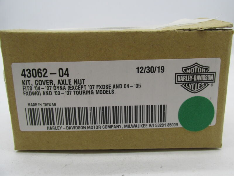 Set of 2 Harley Davidson Genuine NOS Front Axle Nut Covers 43062-04