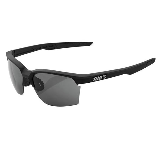 100% Sportcoupe Sunglasses Black w/Smoke Lens 61020-100-57