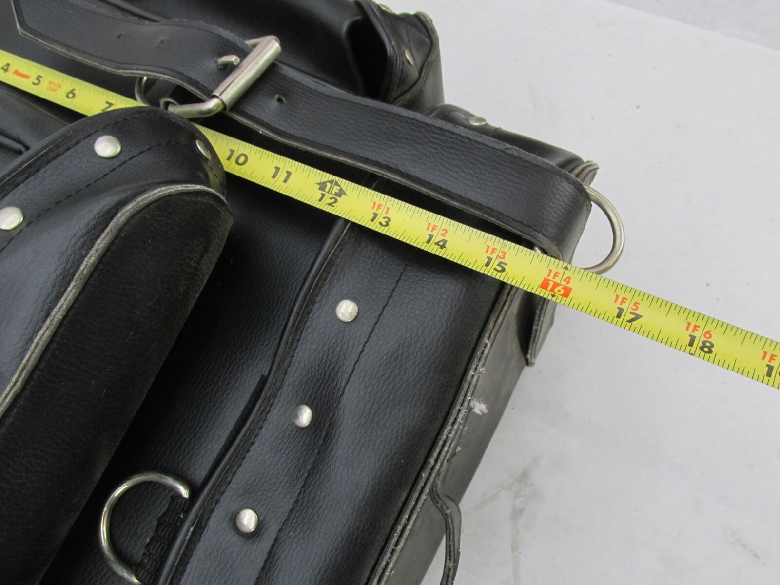 Harley Davidson Black Synthetic Leather Studded Sissy Bar Backrest Touring Bag