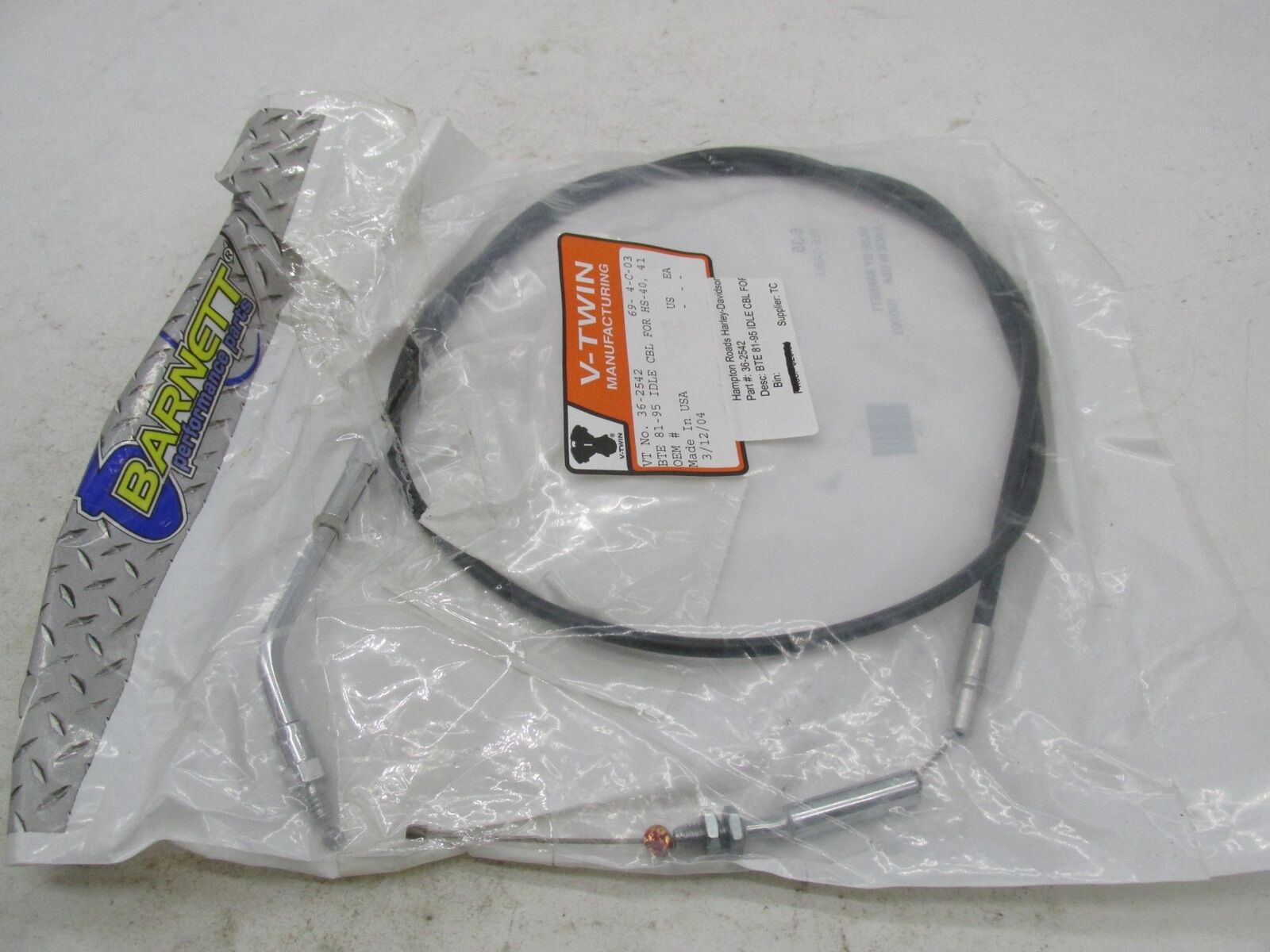 Harley Davidson V-Twin 81-95 BTE Black Idle Cable 36-2542