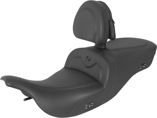 Saddlemen Heated RoadSofa Seat Black W/Black Stitching 897-07-187BRHCT