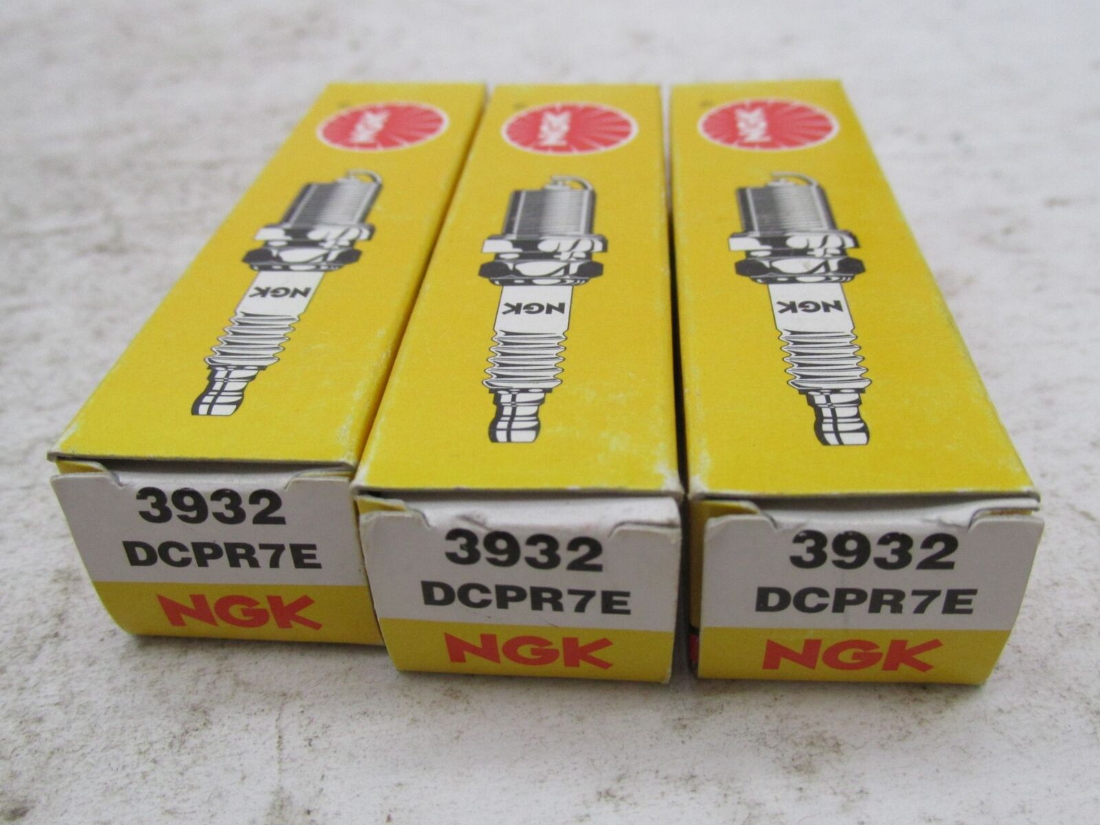 Lot of 3 NGK Standard Motorcycle Spark Plugs 3932 DCPR7E