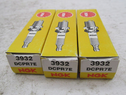 Lot of 3 NGK Standard Motorcycle Spark Plugs 3932 DCPR7E