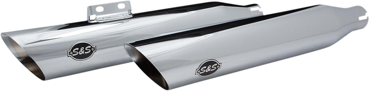 S & S Cycle Slash Cut 50 State Slip-On Mufflers Chrome 550-0753B