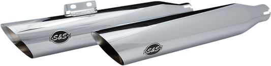 S & S Cycle Slash Cut 50 State Slip-On Mufflers Chrome 550-0753B