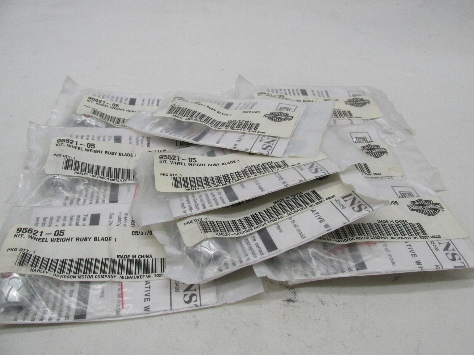 Lot of 9 Harley Davidson Genuine NOS Wheel Weights Ruby Blade 95621-05