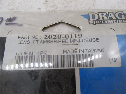 Harley Davidson Drag Specialties Red / Amber Mini Deuce Lens Kit 2020-0119