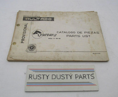 Bultaco Original Factory Provisional Pursang Parts Catalog List 134.32-P117