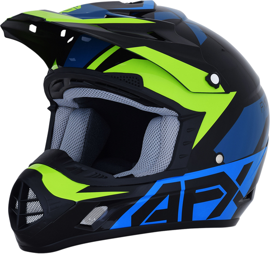 AFX FX17 Aced Helmet Lime Multi Blue XL 0110-6502