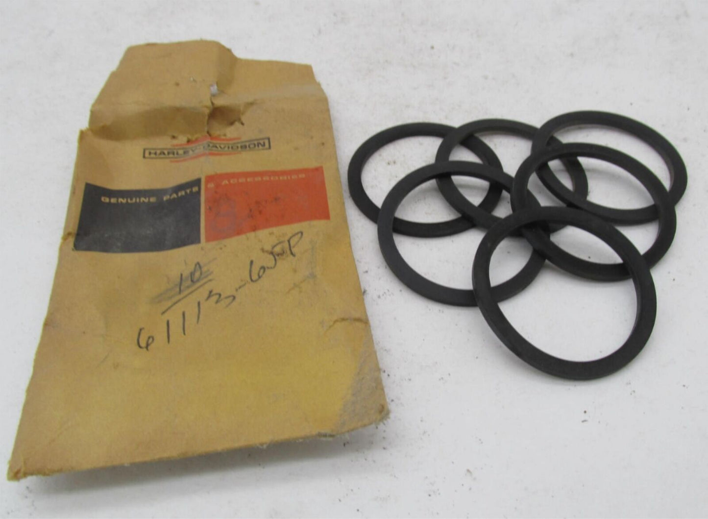 Lot of 6 Harley Aermacchi Genuine NOS Gas Tank Filler Cap Seals Gasket 61113-65P