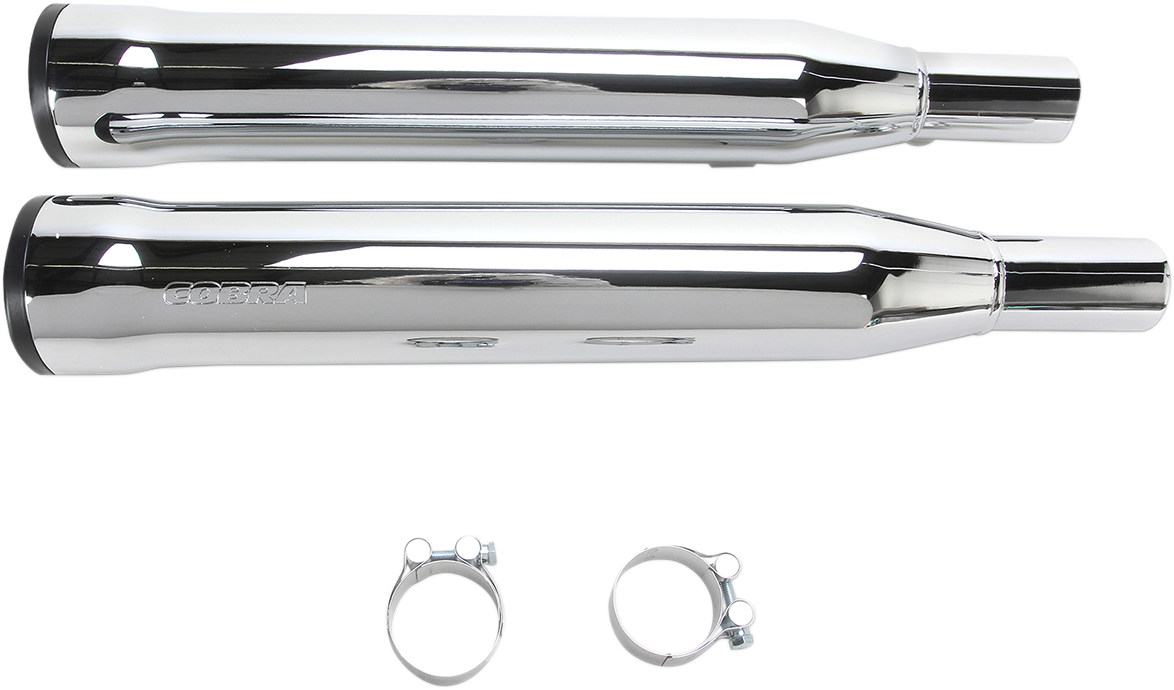 Cobra 3in. Slip-On Muffler with RacePro Tips Chrome 6080