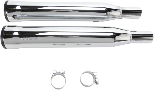 Cobra 3in. Slip-On Muffler with RacePro Tips Chrome 6080