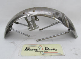 Vintage Patina Chrome 4.5" Wide Front Fender Triumph BSA Norton Ducati Guzzi