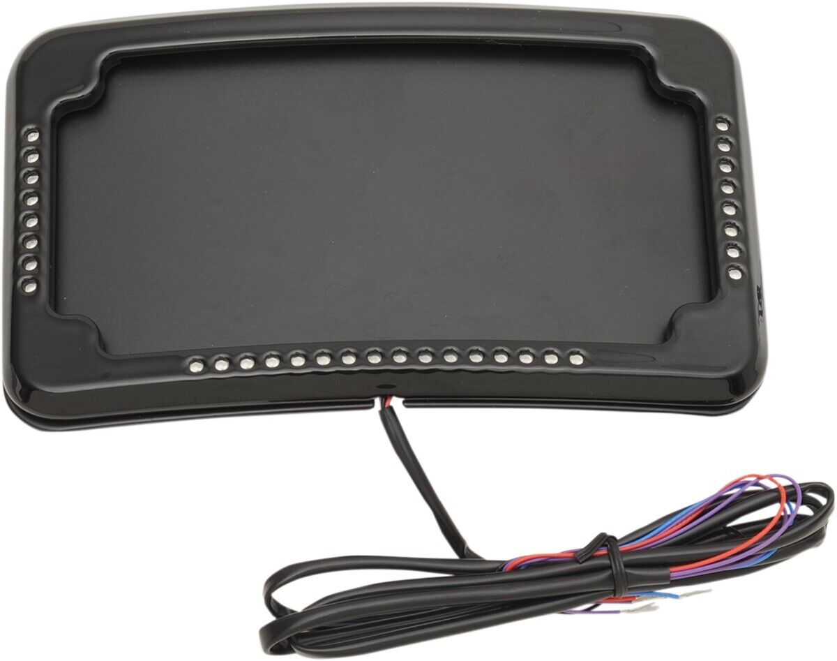 Cycle Visions Slick Signals License Plate Frame and Curved 3-Hole Mount CV4640B