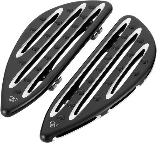 Arlen Ness Driver Floorboards Black Deep Cut 06-833