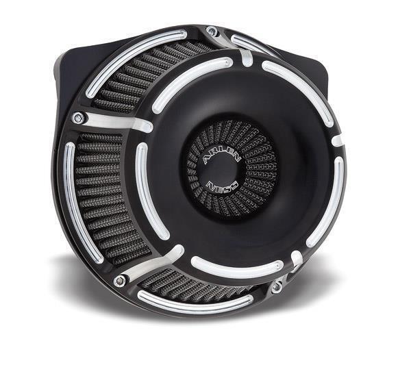 Arlen Ness Inverted Series Air Cleaner Kits for V-Twin Black Slot Track 18-921