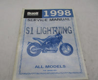 Official Factory Buell 1998 S1 All Models Lightning Service Manual 99490-98Y