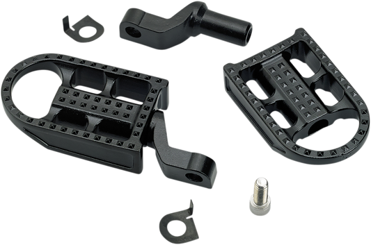 BILTWELL Mushman Stepped Footpegs Black 7002-201-02