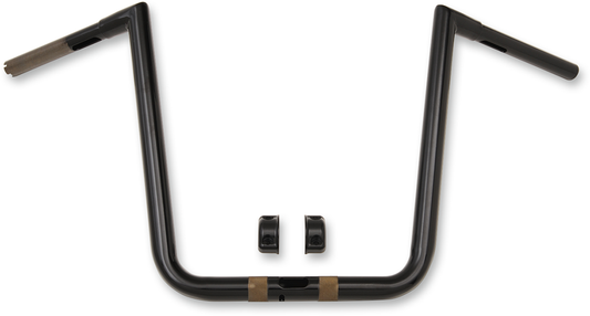 LA Choppers 1-1/4" Hefty Twin Peaks Handlebars Black 10" Ape Hangers LA-7312-61B