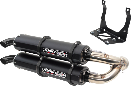 TRINITY RACING Stage 5 Dual Slip-On Muffler Cerakote Black TR-4160S-C2