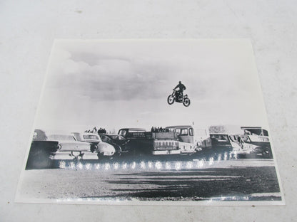 Evel Knievel Motorcycle Jump Photo 8X10" Black & White B&W Harley Davidson