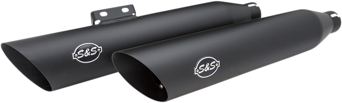 S & S Cycle Slash-Cut Mufflers Black 550-0735