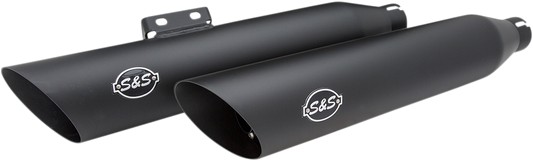 S & S Cycle Slash-Cut Mufflers Black 550-0735