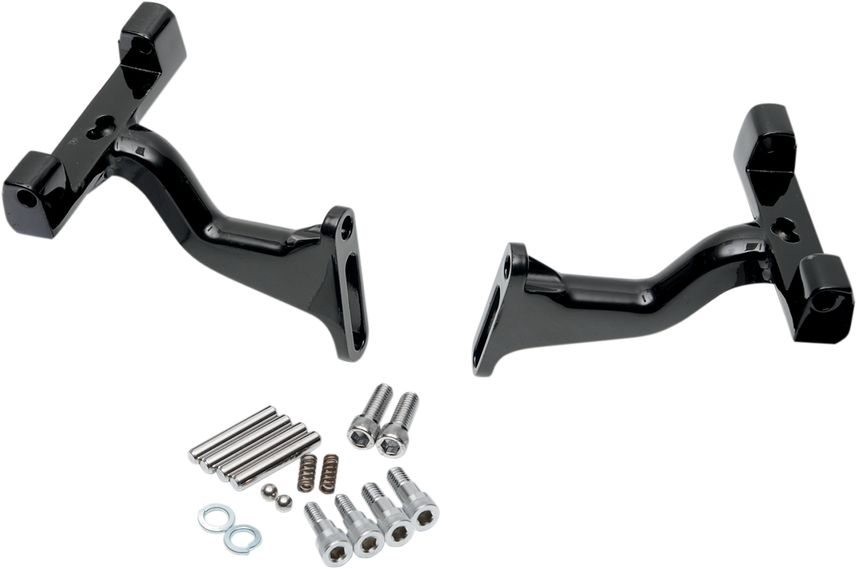 Drag Specialties Raised Passenger Floorboard Mounts Black 1621-0395