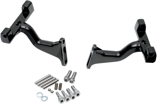 Drag Specialties Raised Passenger Floorboard Mounts Black 1621-0395