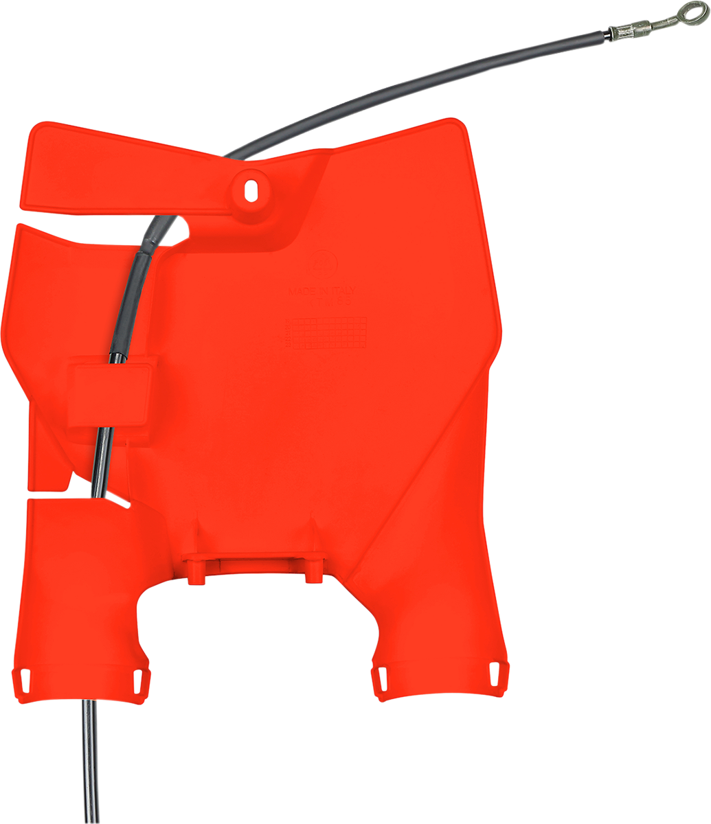 UFO Stadium Number Plate with Fork Guards Florescent Orange KT04099-FFLU