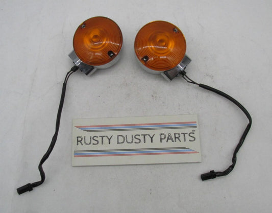Pair of Harley Davidson Genuine Touring Amber Turn Signal Housings w/ Amber Lens