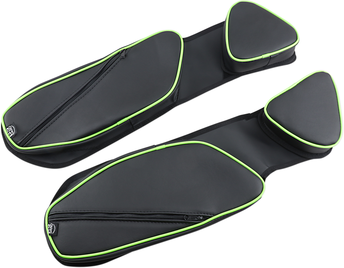 BS SANDS Door Bags Black Green Pair ACXXDBG