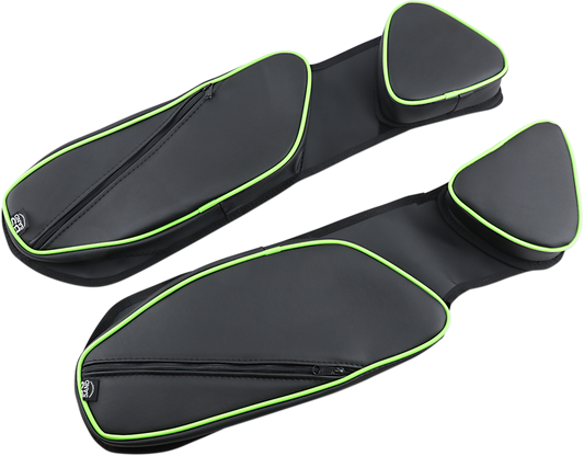 BS SANDS Door Bags Black Green Pair ACXXDBG