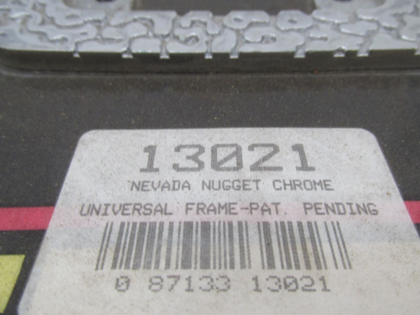 Russell Chrome Universal Motorcycle Nevada Nugget License Plate Frame 13021