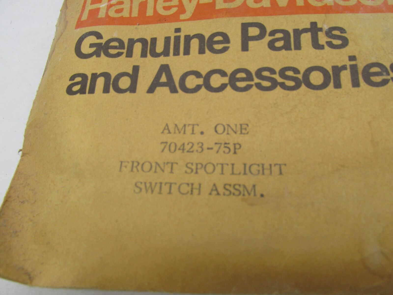 Harley Genuine NOS Aermacchi Front Spotlight Switch Wiring Assembly 70423-75P