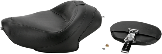 Mustang Wide Touring Vintage Solo Seat with Driver Backrest 79429