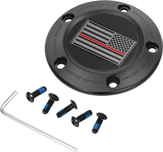 FIGURATI DESIGNS Timing Cover 5 Hole Red Line - Black American FD75-TC-5H-BLK