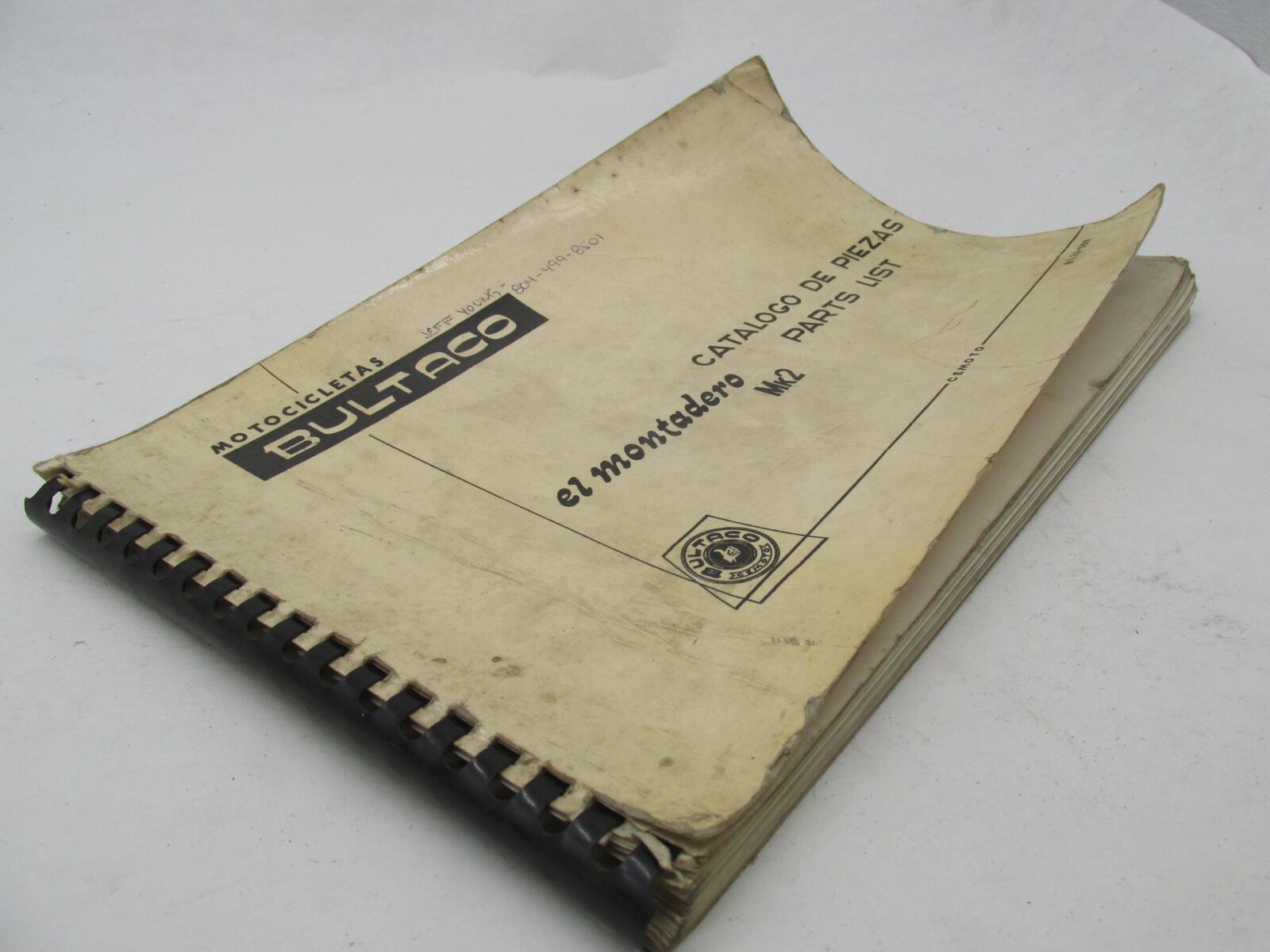 Bultaco Factory 1971 El Montadero MK2 Parts List Catalog Manual 81.32-066