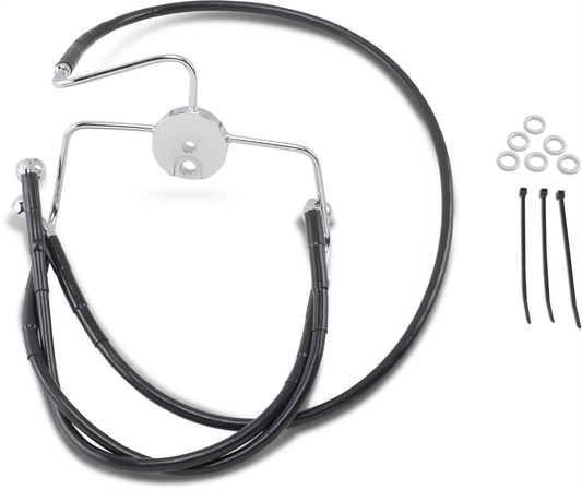 Drag Specialties Extended Stainless Steel Front Brake Line Kit 1741-2524