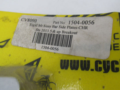 Harley Cycle Visions Breakout Chrome Rigid Sissy Bar Side Plates 1504-0056