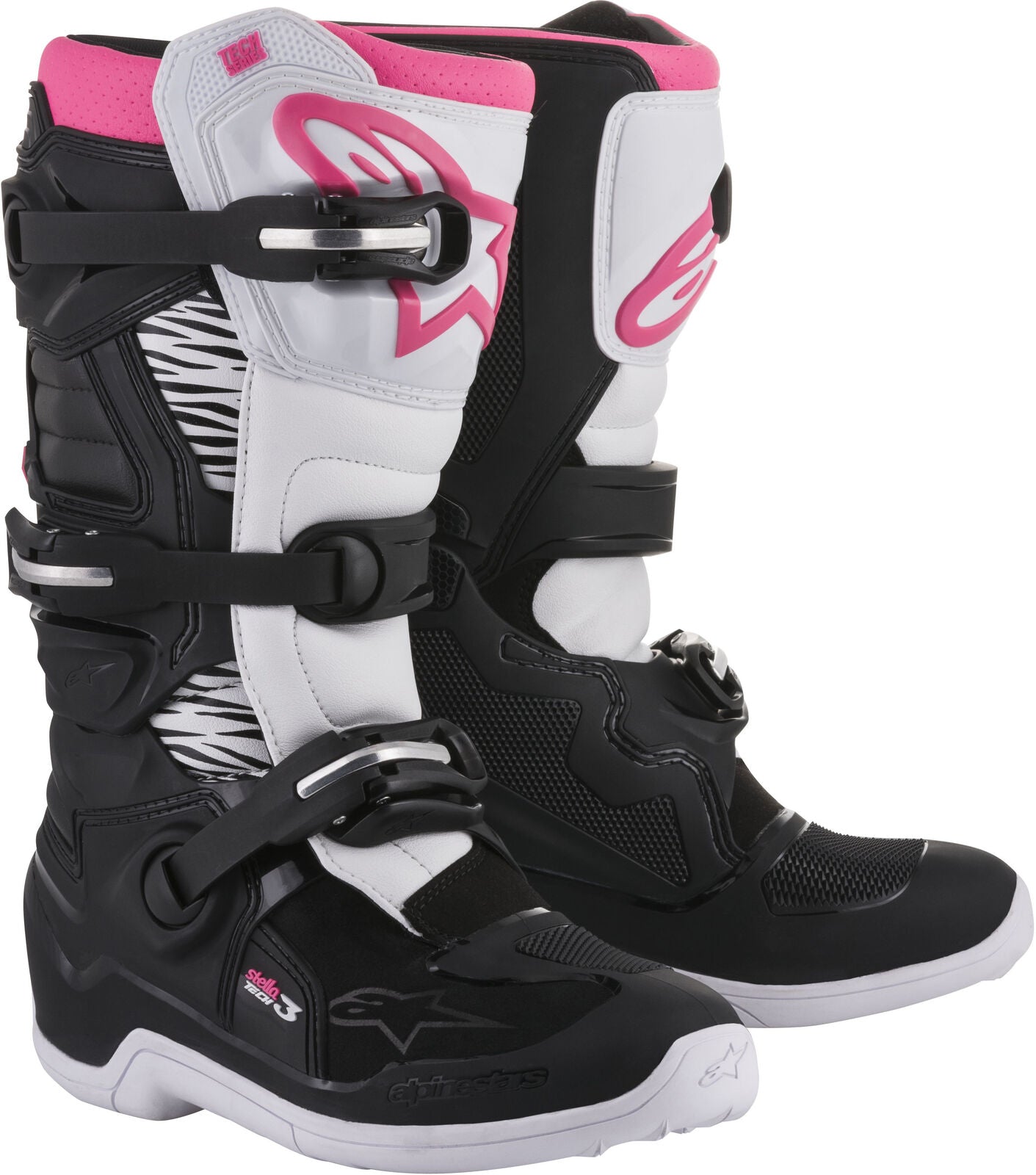 Alpinestars 2018 Tech 3 Stella Boots Black/White/Pink 9 2013218-130-9