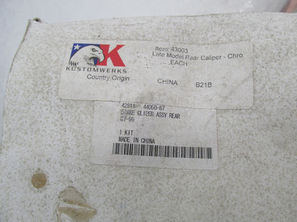 KustomWerkz Harley Davidson Chrome Rear Brake Caliper Assembly 43003 44050-87