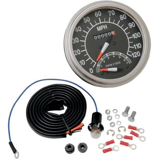 Drag Specialties 5in. Dash Mount 2:1 Speedometer DS-243870