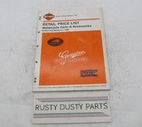 Harley Davidson Official Factory 1988 Retail Price List Book 99420-88