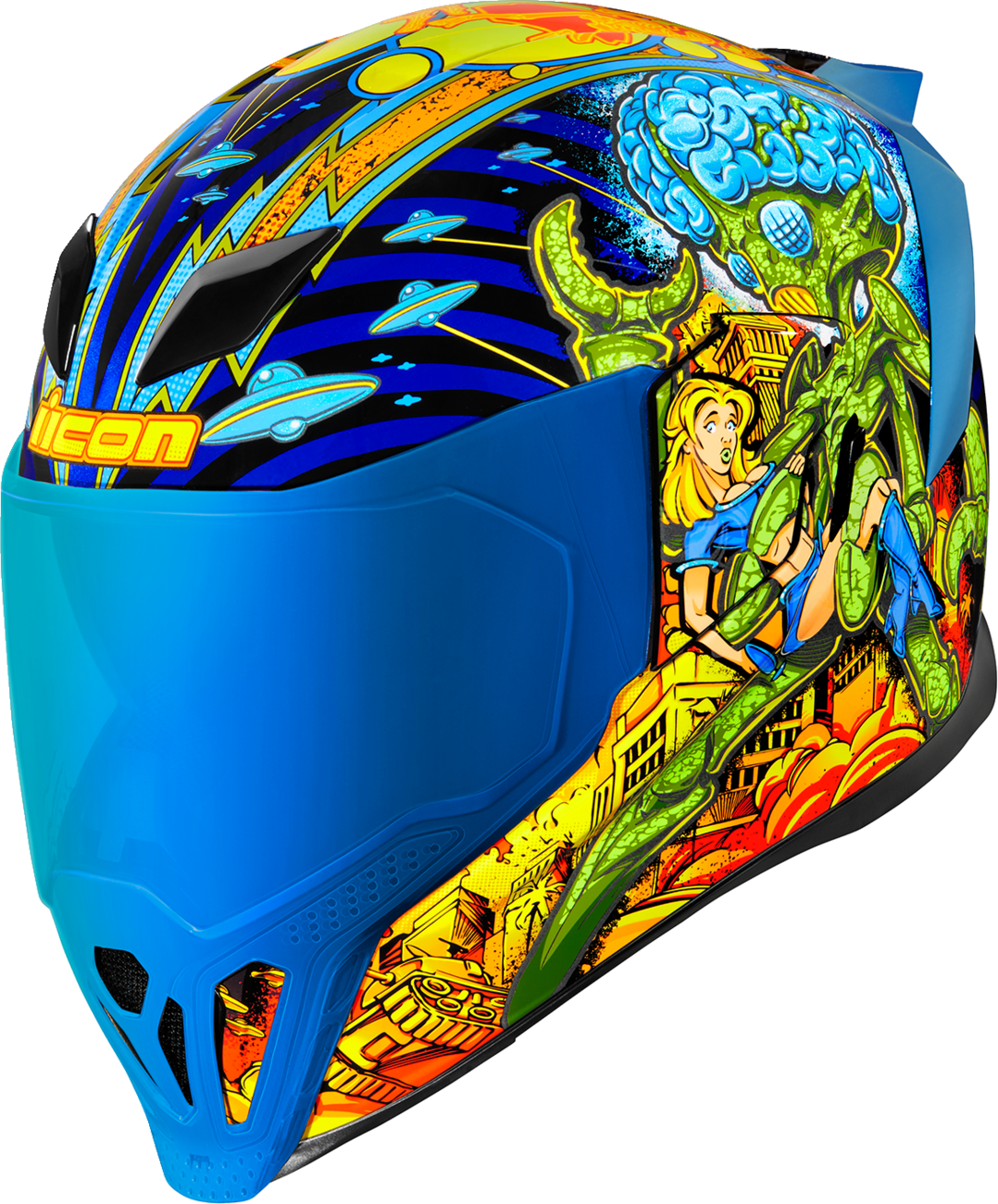 Icon Airflite Bugoid Blitz Helmet Blue Large 0101-15549