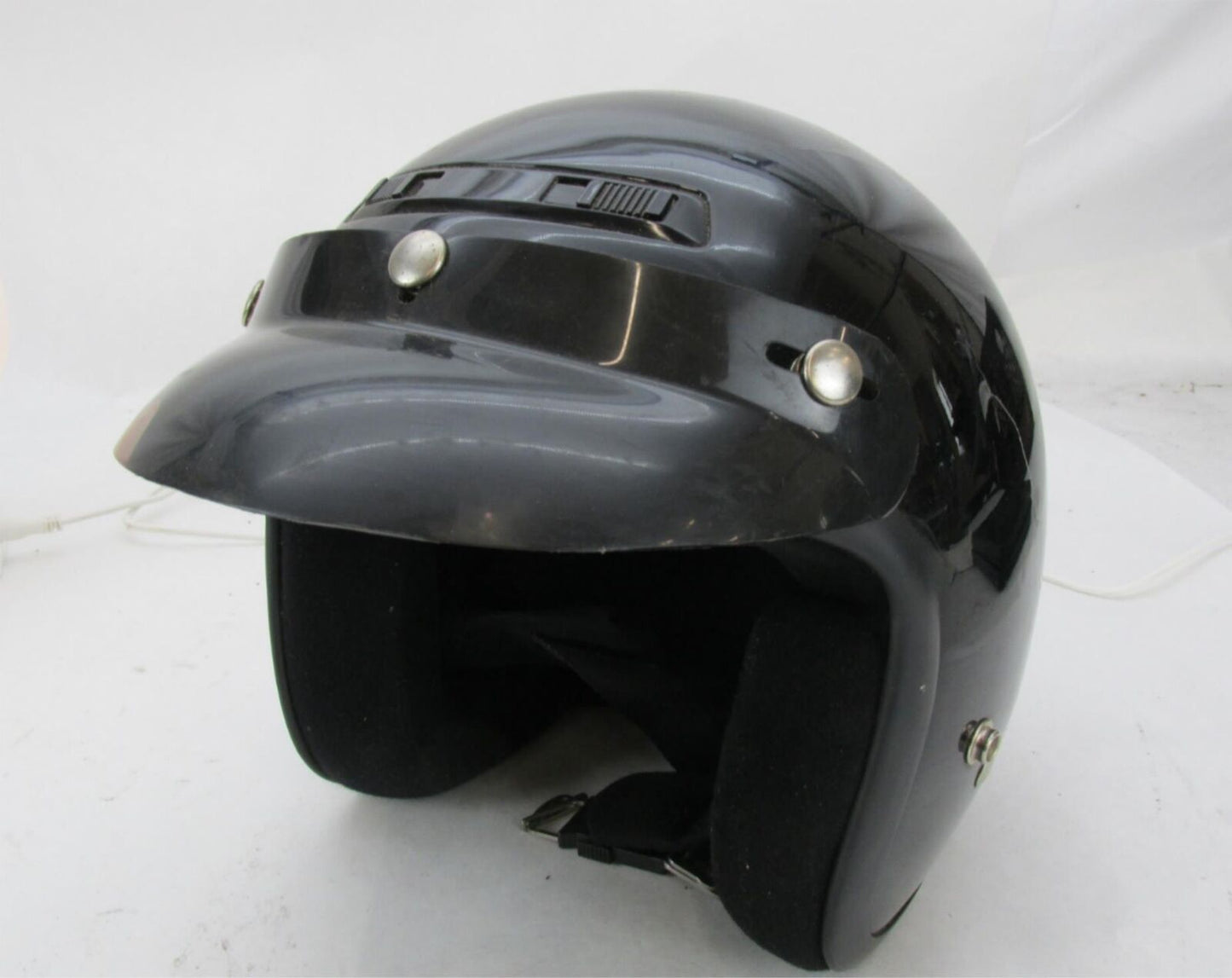 Black Half Open Face Motorcycle Snell Dot Certified Size: Extra Small XS