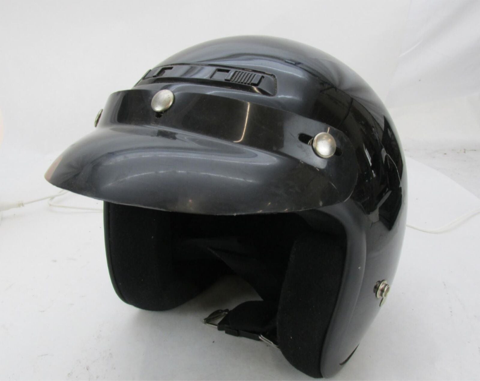 Black Half Open Face Motorcycle Snell Dot Certified Size: Extra Small XS
