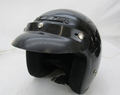 Black Half Open Face Motorcycle Snell Dot Certified Size: Extra Small XS